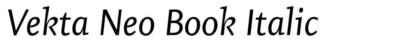 Vekta Neo Book Italic